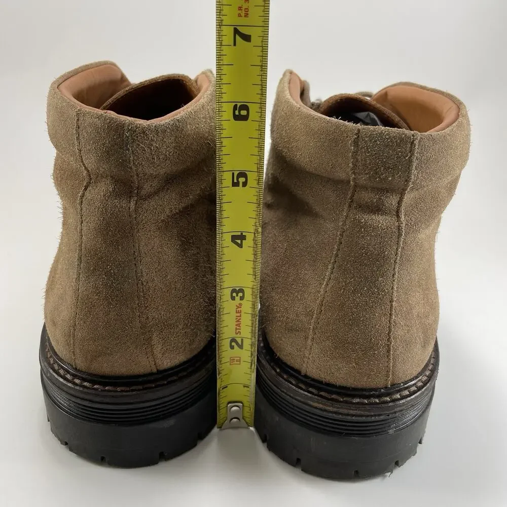 Boggi Milano Chukka Boots Mens Size 45, US 12 Tan Suede Derby Desert 3-Eye Ankle